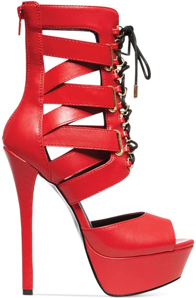 steve madden red platform heels