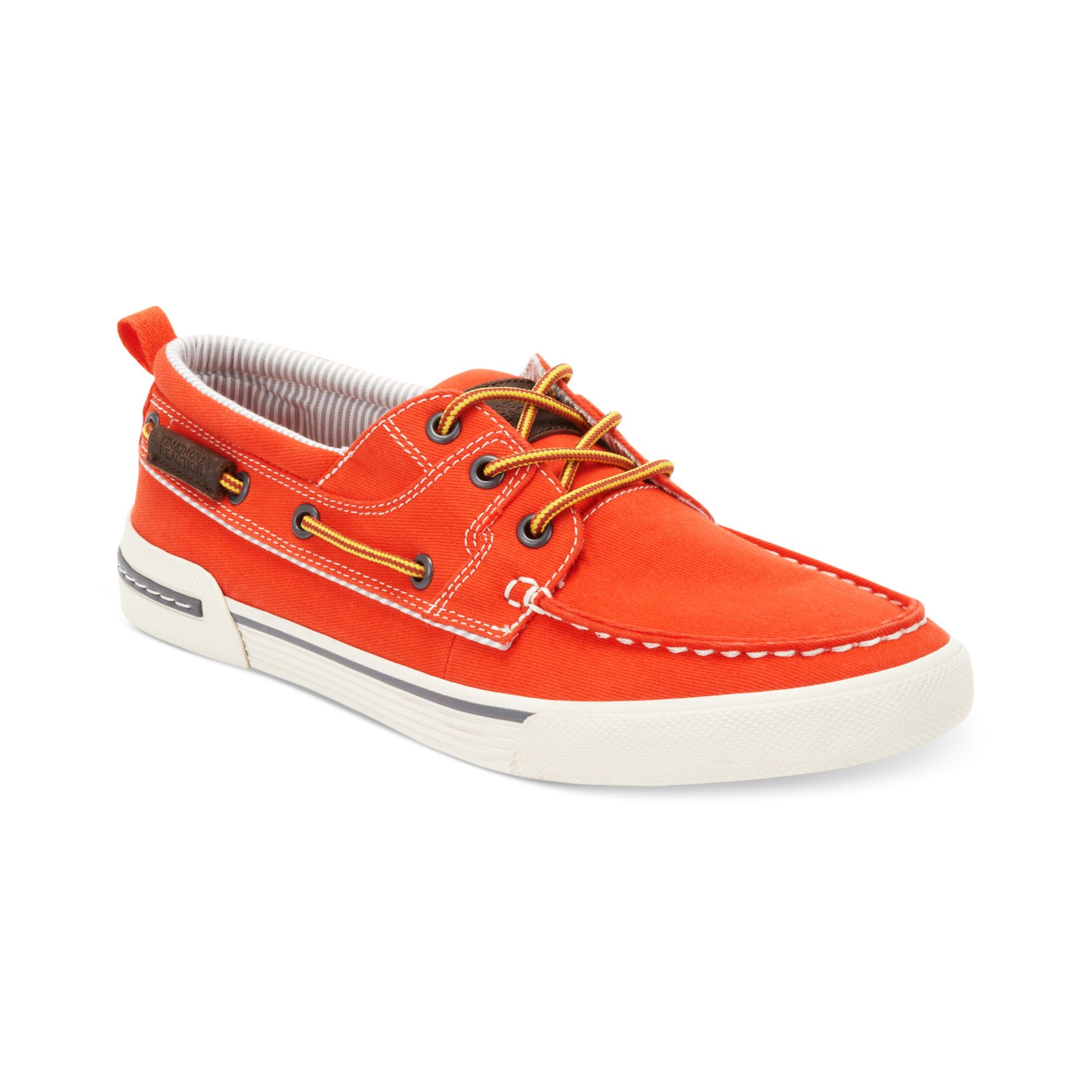 Cole Reaction Toss The Anchor Canvas Boat Shoes in Orange for