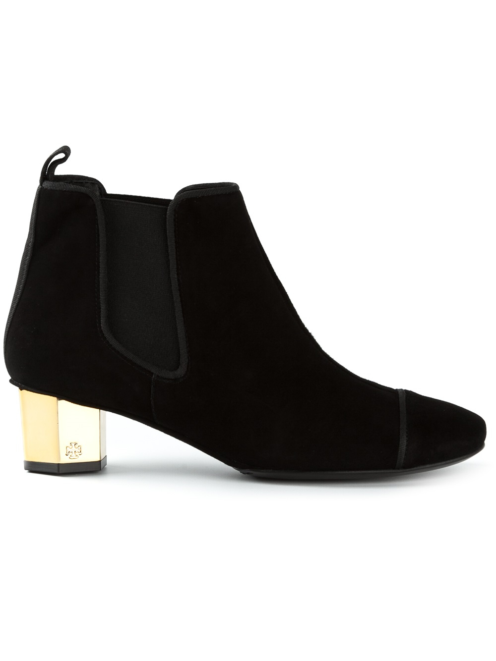 black chunky heeled chelsea boots