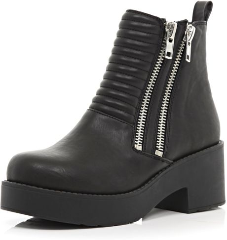river island chunky biker boots
