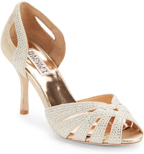 badgley mischka rhinestone heels