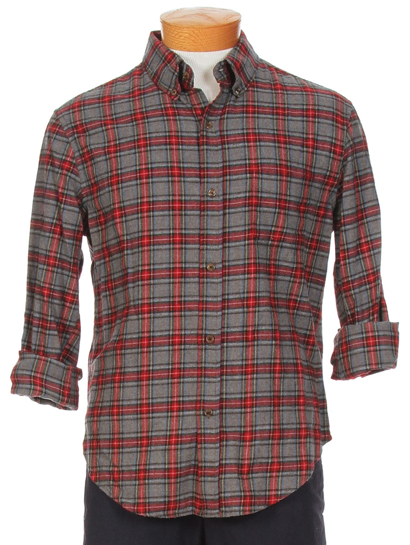 Band Of Outsiders Brushed Fine Plaid Button Down Shirt in Red for Men (HEATHER GRAY) | Lyst