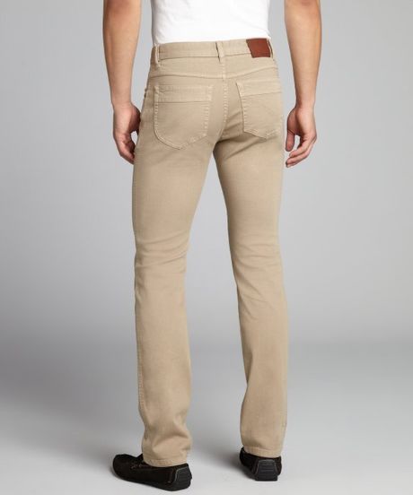 beige straight leg pants