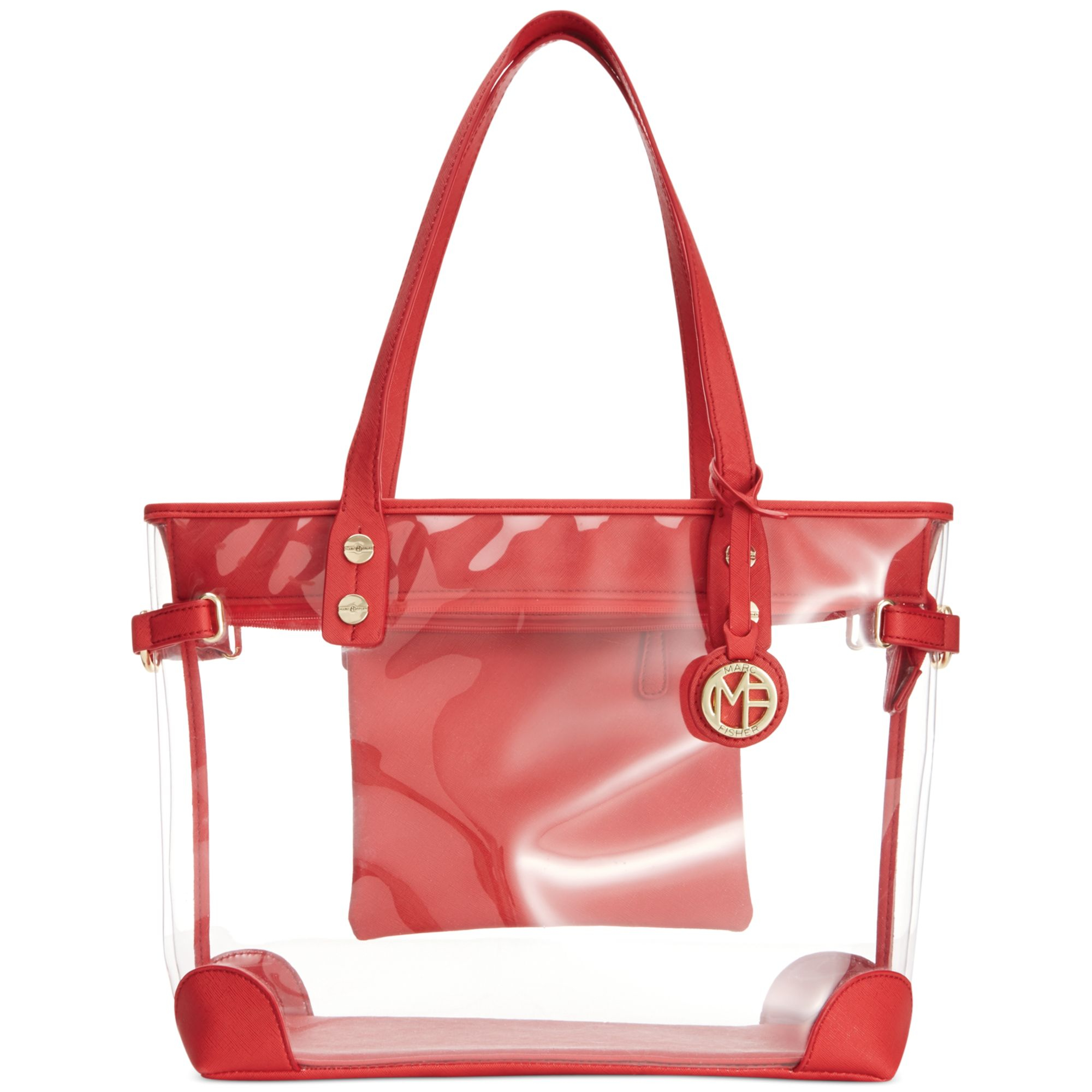Marc Fisher Clear Large Tote in Red (CLEAR RED) | Lyst