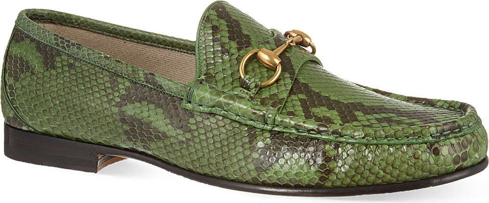 gucci python loafer