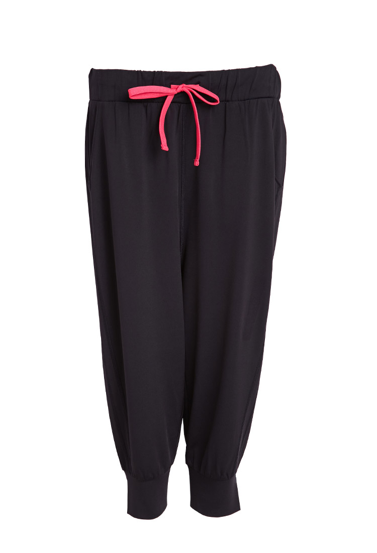 Forever 21 Drop Crotch Workout Pants in Black (Blackhibiscus)