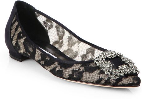 manolo blahnik black lace
