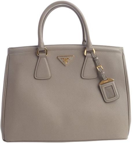 Prada Grey Textured Leather Top Handle Bag in Gray (grey) | Lyst