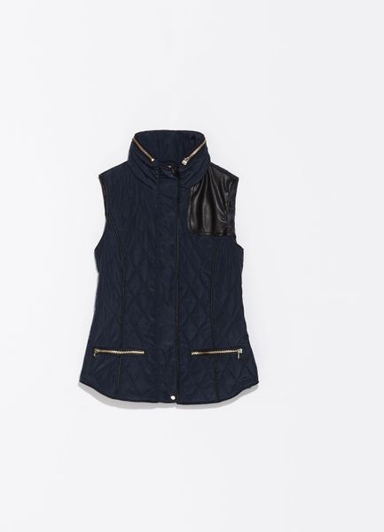 Zara Quilted Waistcoat in Blue (Navy blue)