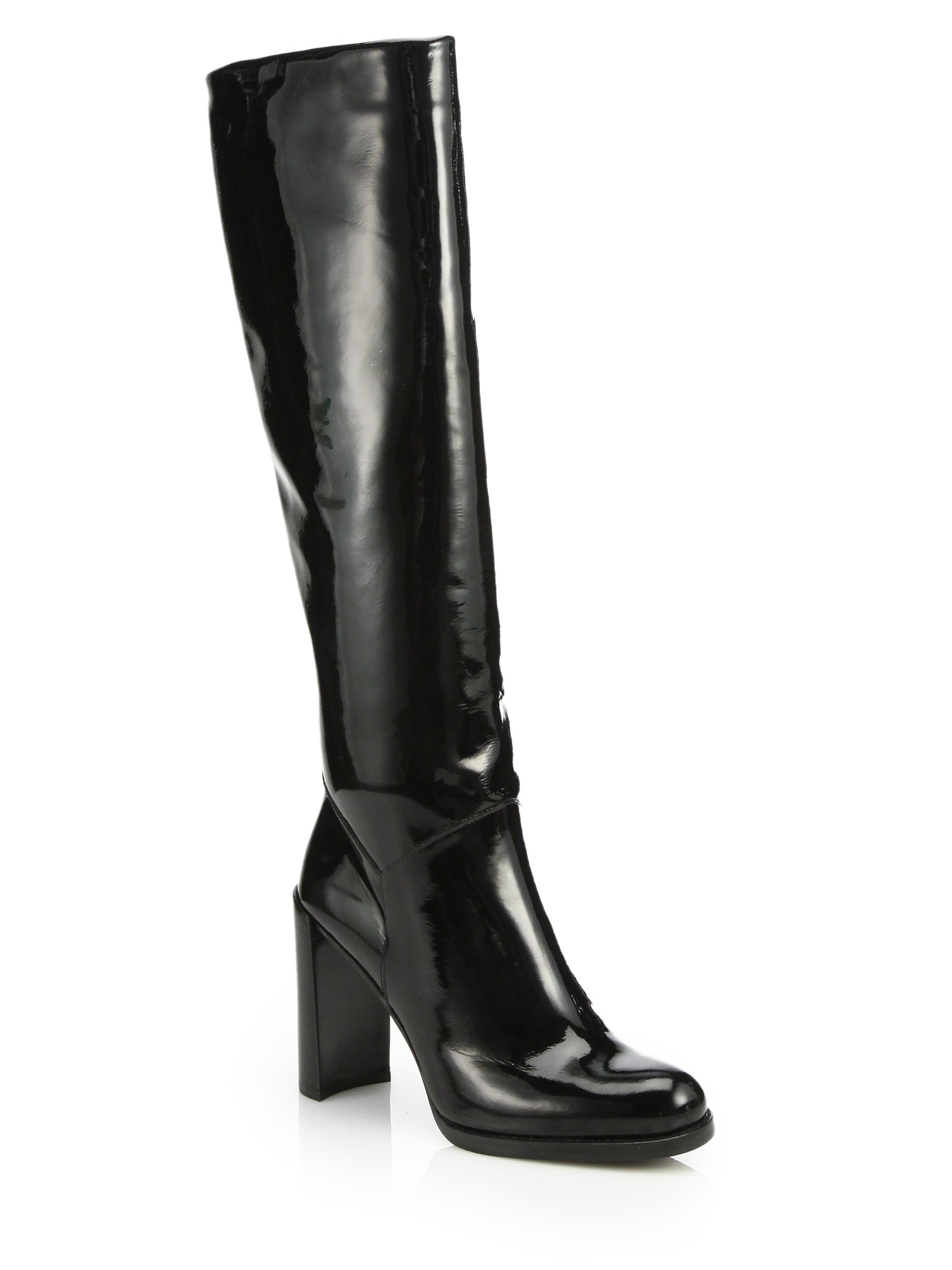 stuart weitzman patent leather over the knee boots