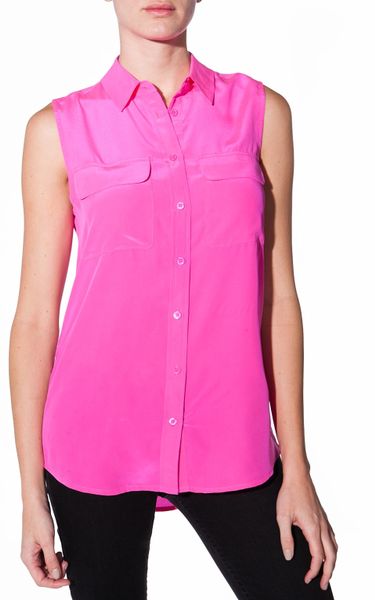 sleeveless blouse pink