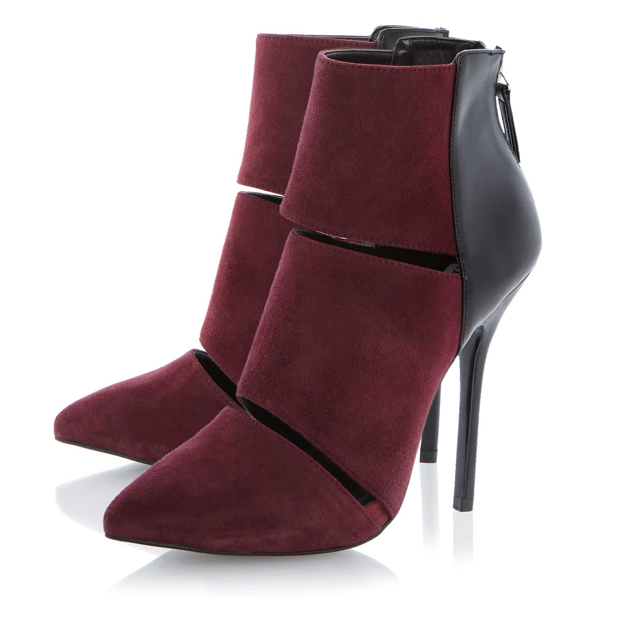 Steve Madden Tripplee Suede And Contrast Stiletto Heel Booties in ...