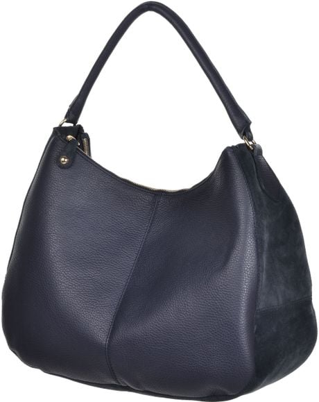 Stefanel Suede Leather Hobo Bag in Blue (sea blue) Stefanel Suede Leather Hobo Bag in Blue (sea blue)