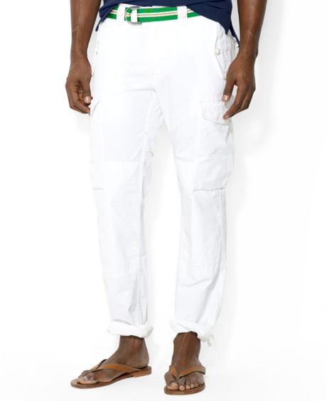 white polo cargo pants