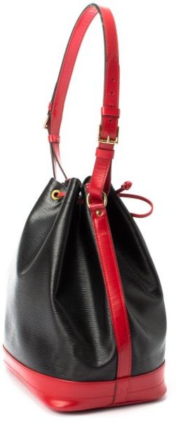 Louis Vuitton Preowned Black and Red Epi Leather Noe Drawstring Tote in Red (black) | Lyst