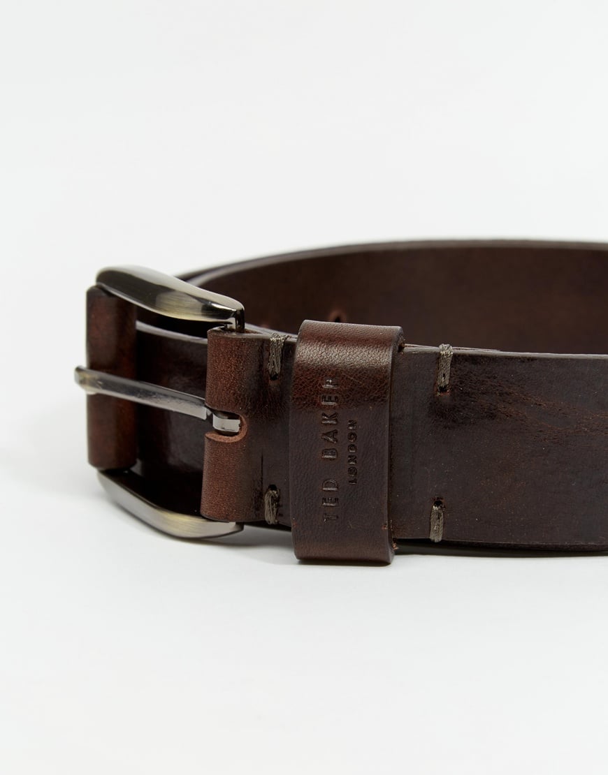 Lyst Ted Baker Leather Belt In Brown For Men