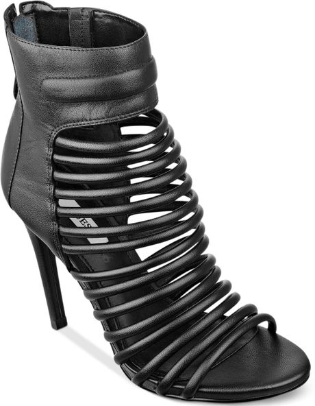 Guess Womens Shoes Conny Caged Sandals in Black