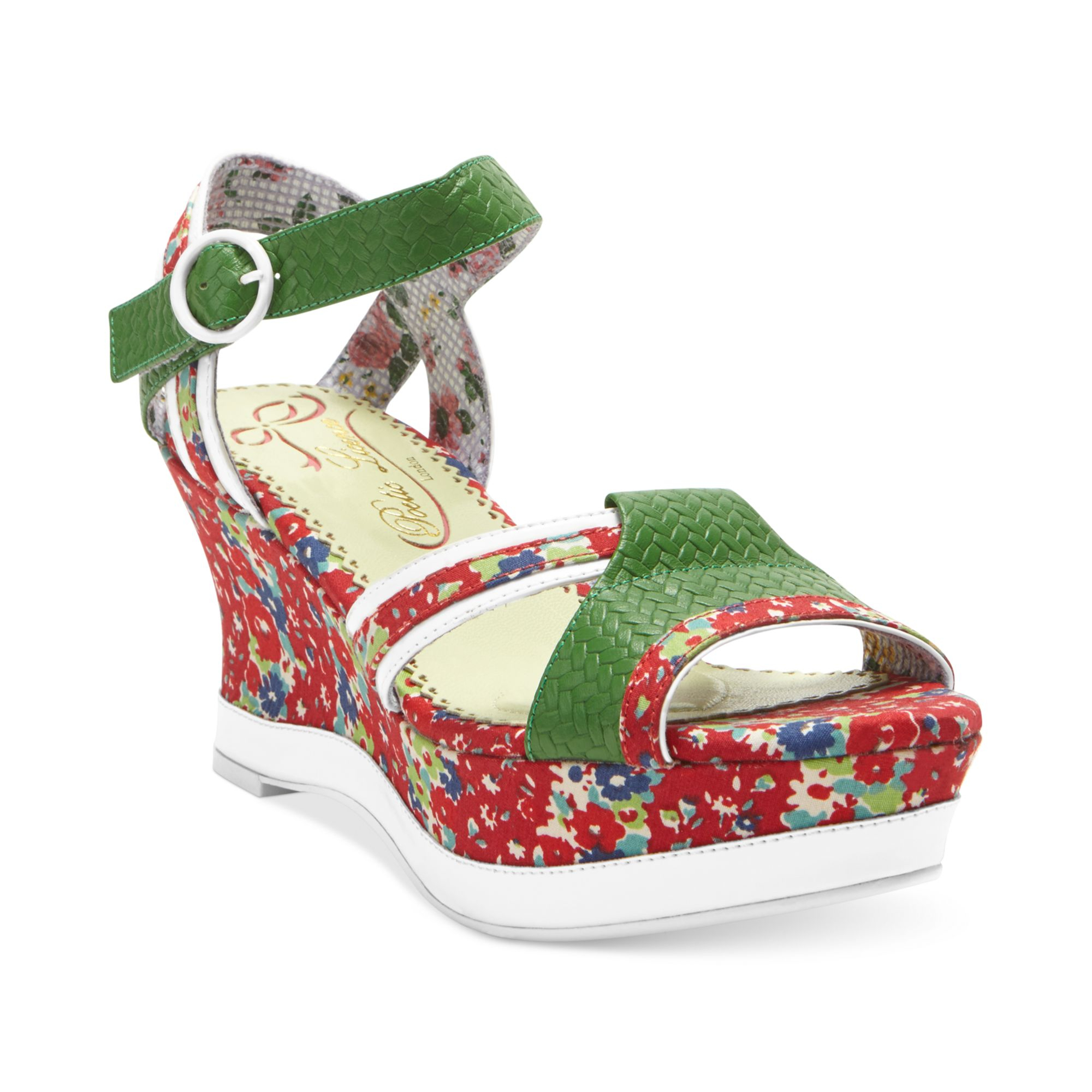 Poetic Licence My Cup Of Tea Platform Wedge Sandals in Green (Grass