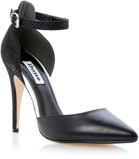 black ankle strap court shoes