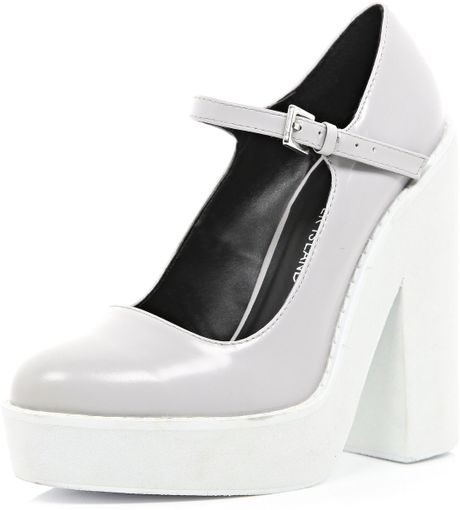 wide fit grey block heels
