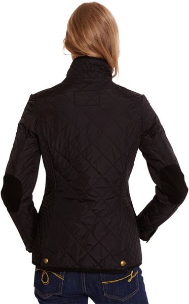 joules black quilted jacket size 16