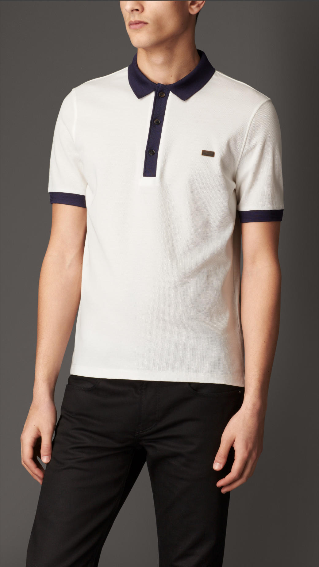 Burberry Mercerised Cotton Polo Shirt In White For Men (white/navy) | Lyst