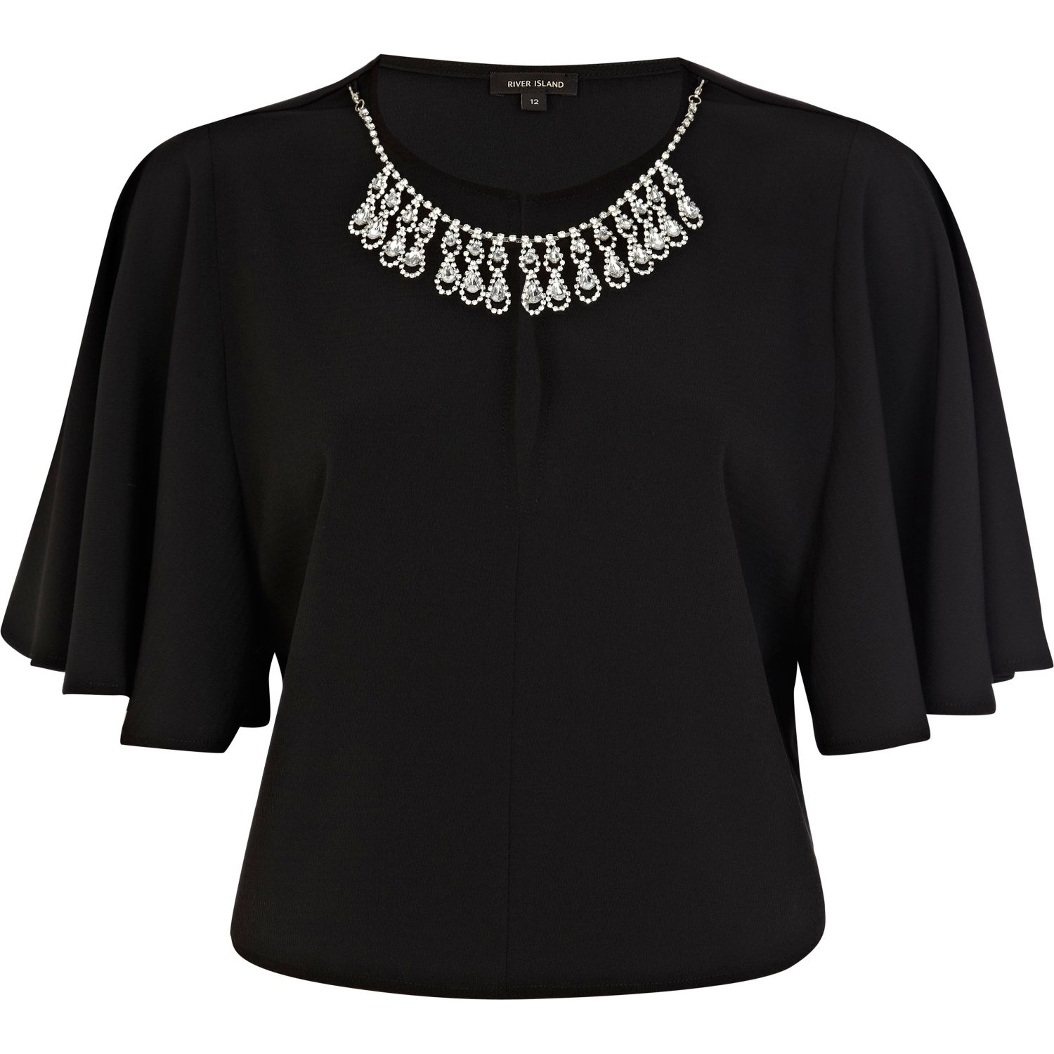 embellished top black