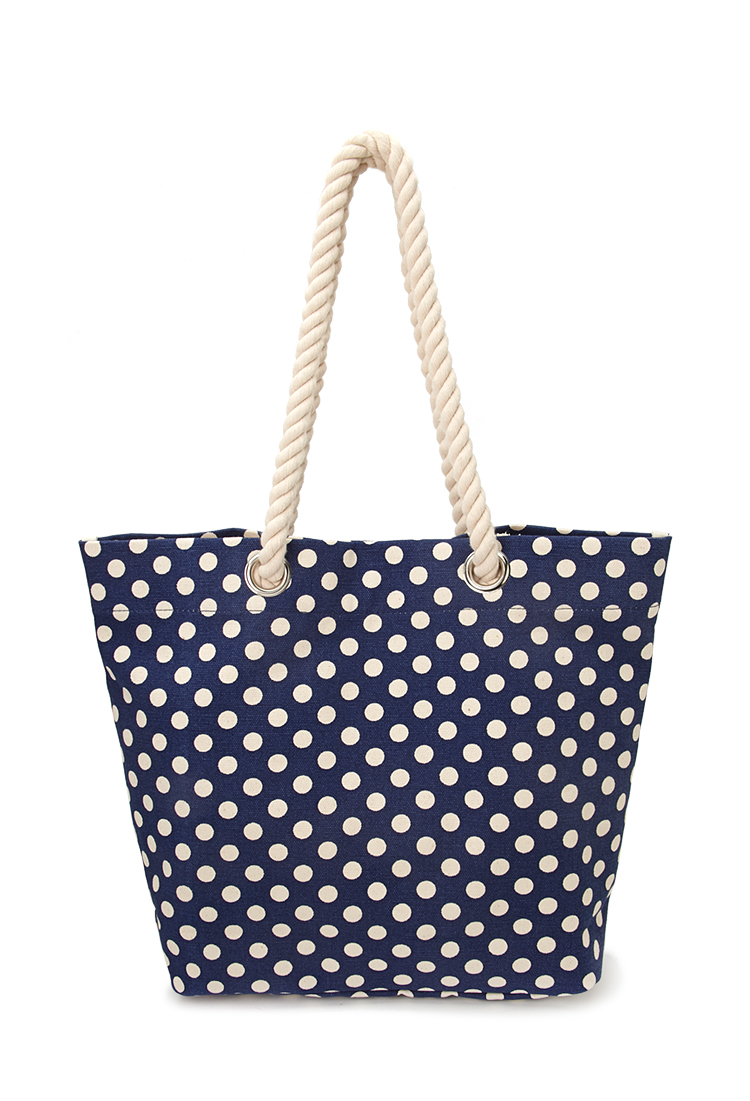 forever-21-polka-dot-canvas-tote-in-blue-navy-cream-lyst