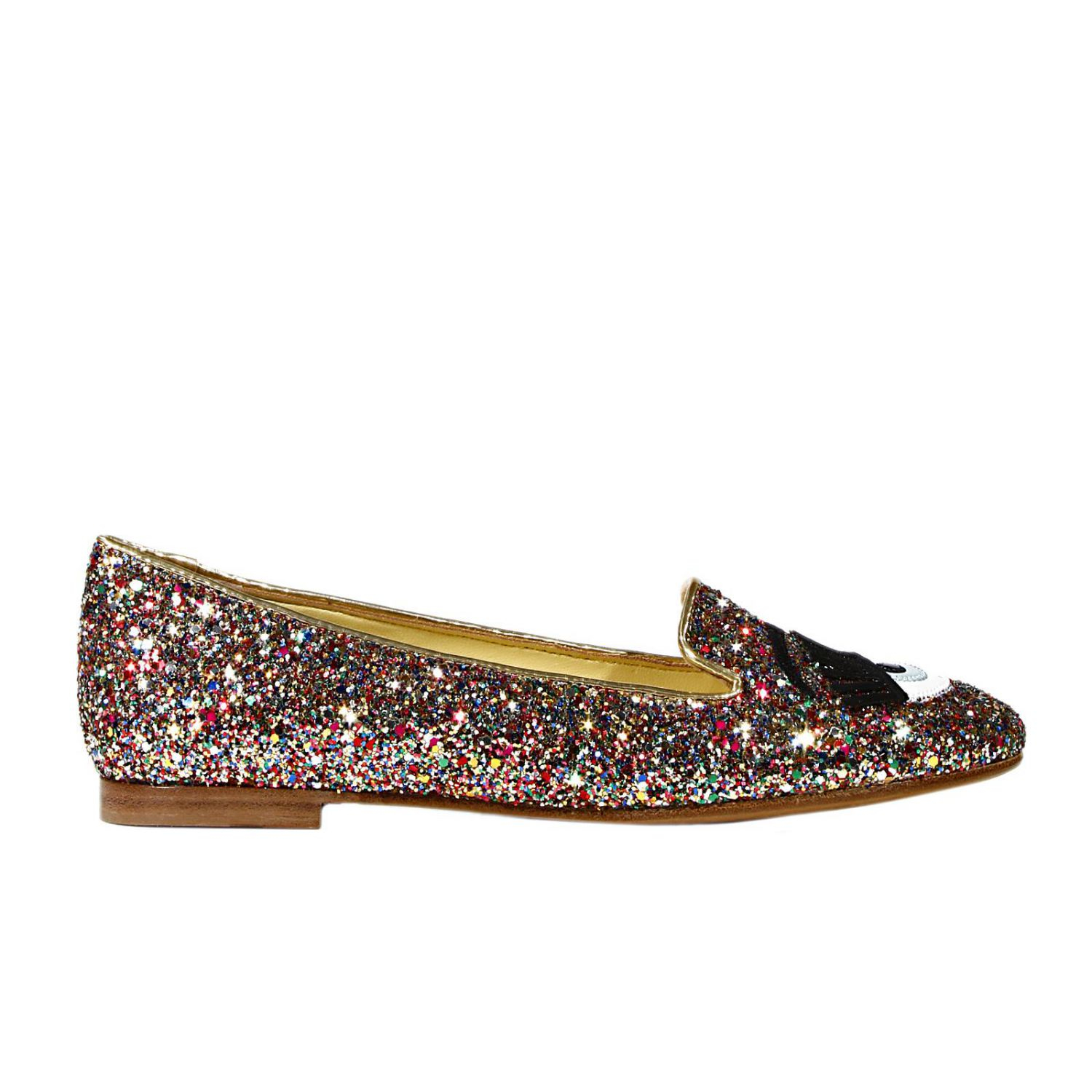 Chiara Ferragni Flat Shoes Slipper Multicolor Eye Glitter Chiara Ferragni Flat Shoes Slipper Multicolor Eye Glitter