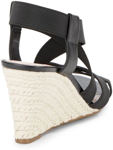 Vince Camuto Hadassa Strappy Espadrille Wedge Sandals in Black | Lyst