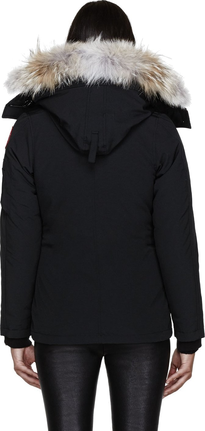 Canada Goose Black Down and Fur Montebello Parka in Black | Lyst