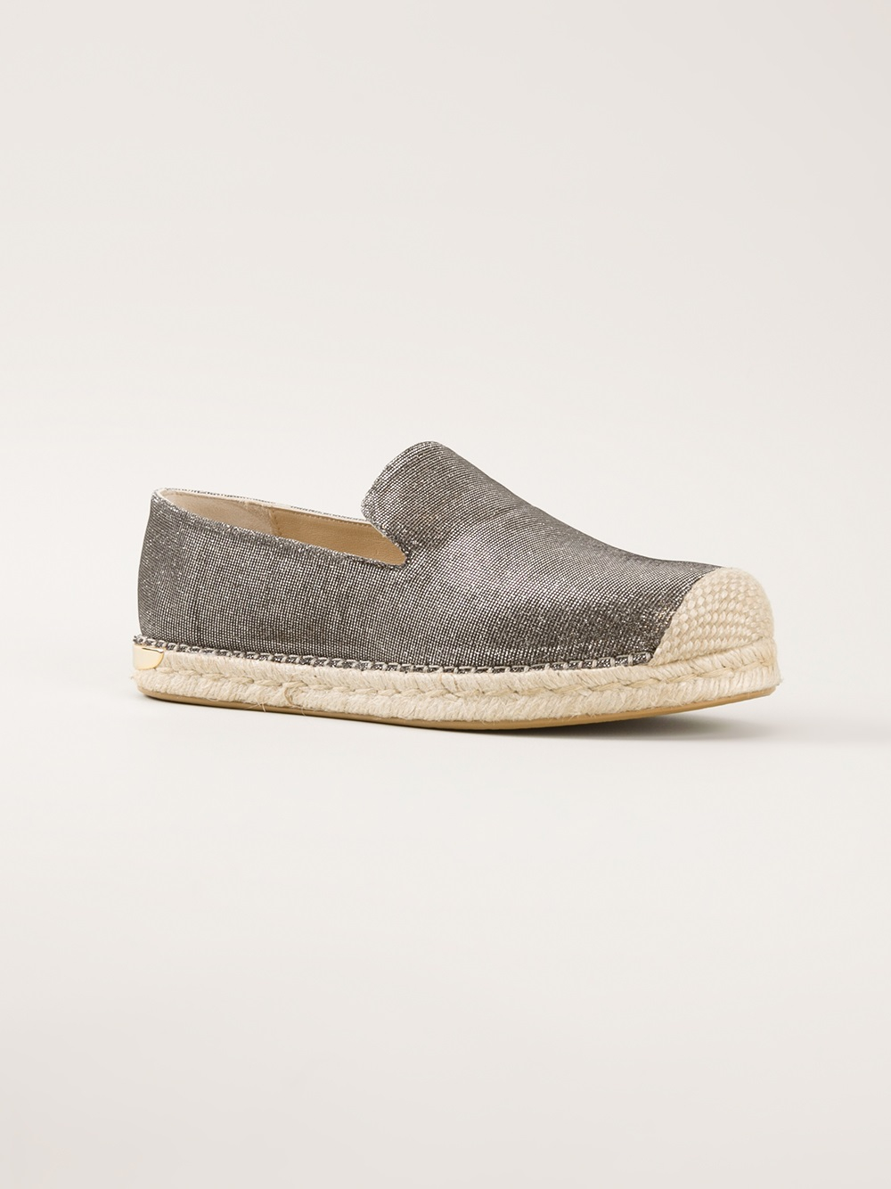 silver flat espadrilles