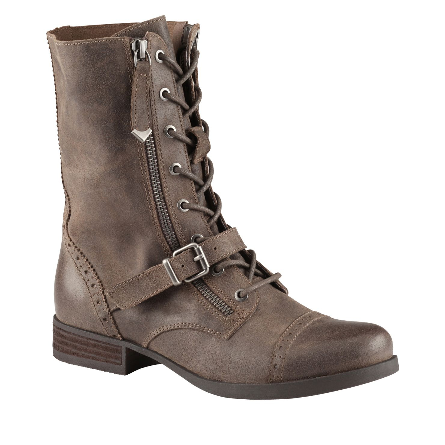 gray and brown boots