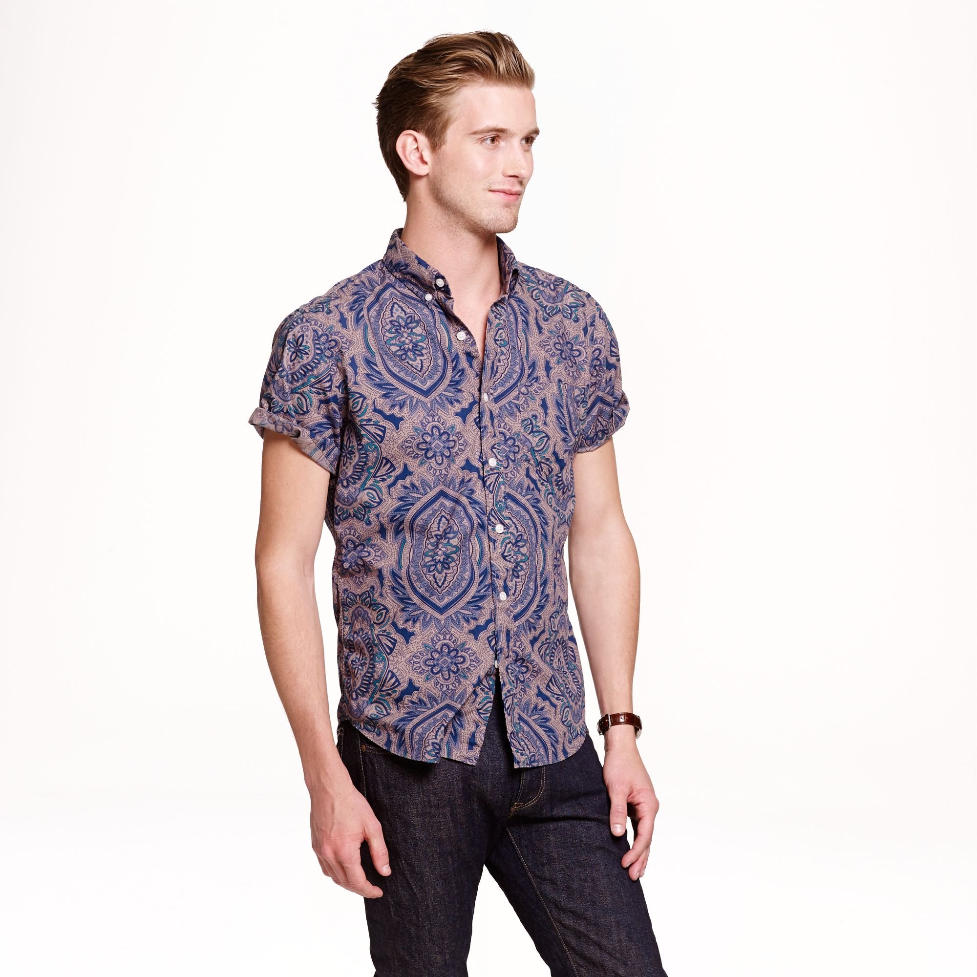 half sleeve floral shirts men's