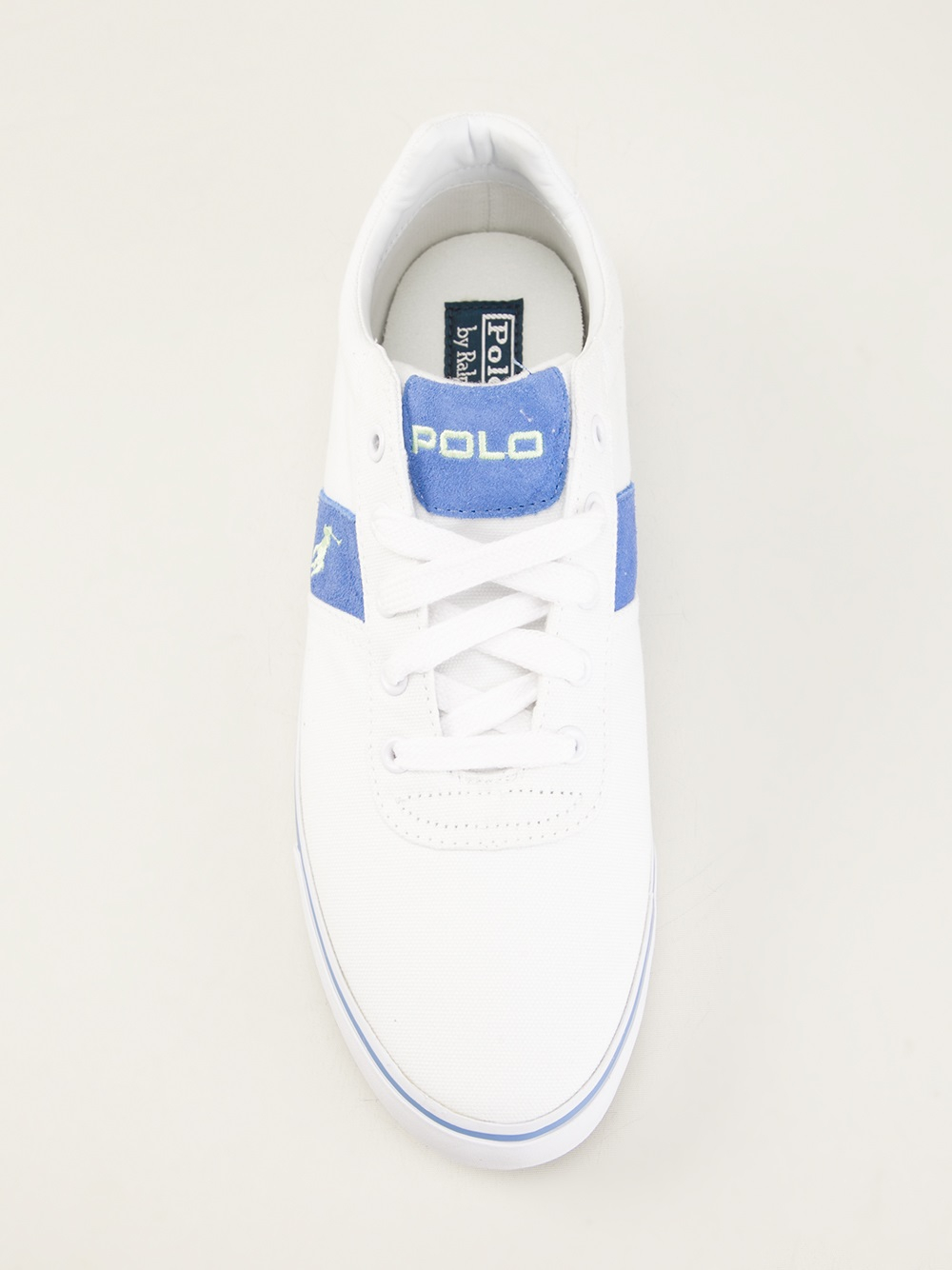 polo ralph lauren leather hanford trainers in white with player logo