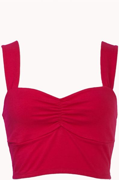 Forever 21 Ruched Bralette in Pink (Magenta) | Lyst