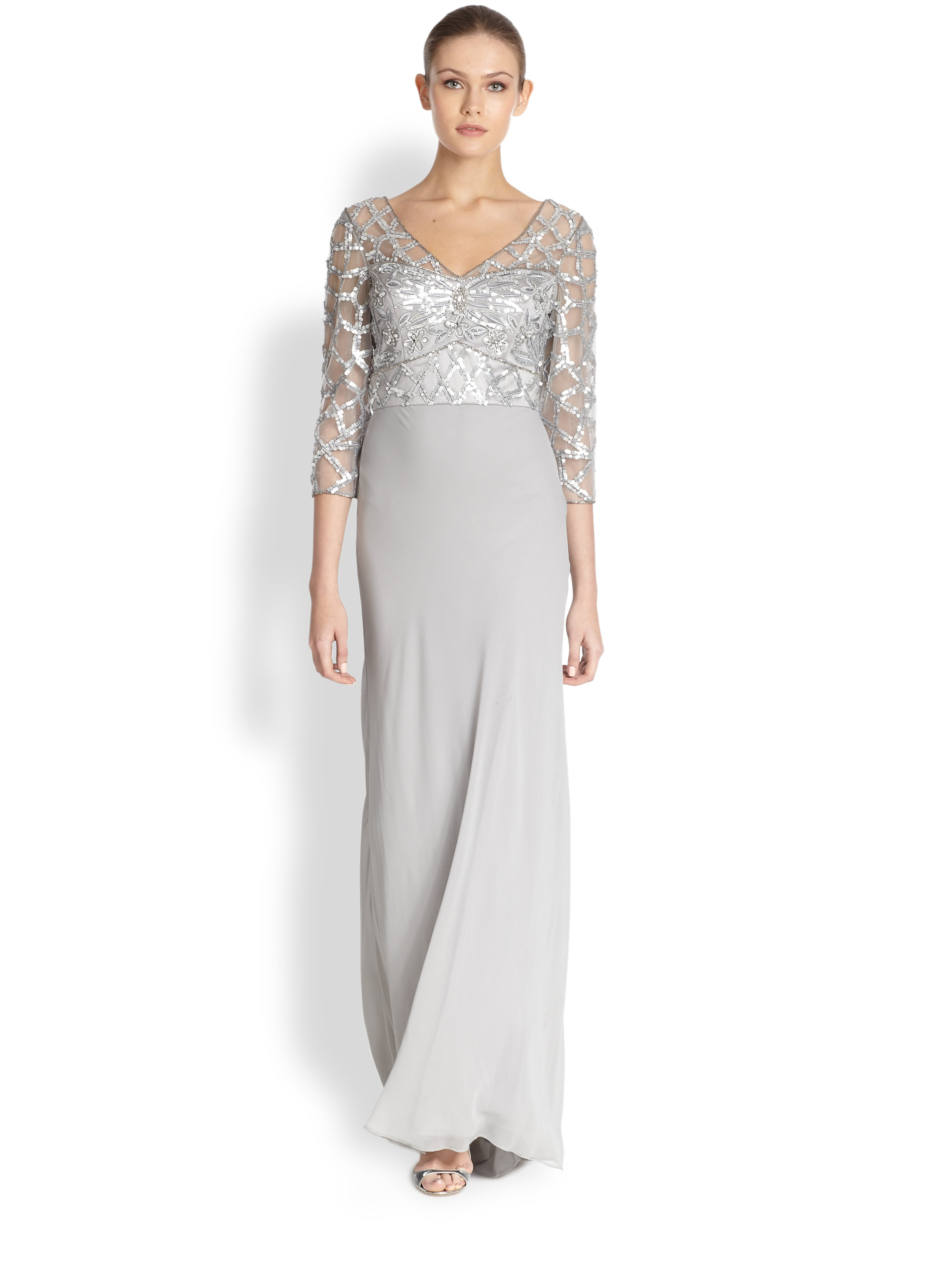 sequin bodice gown