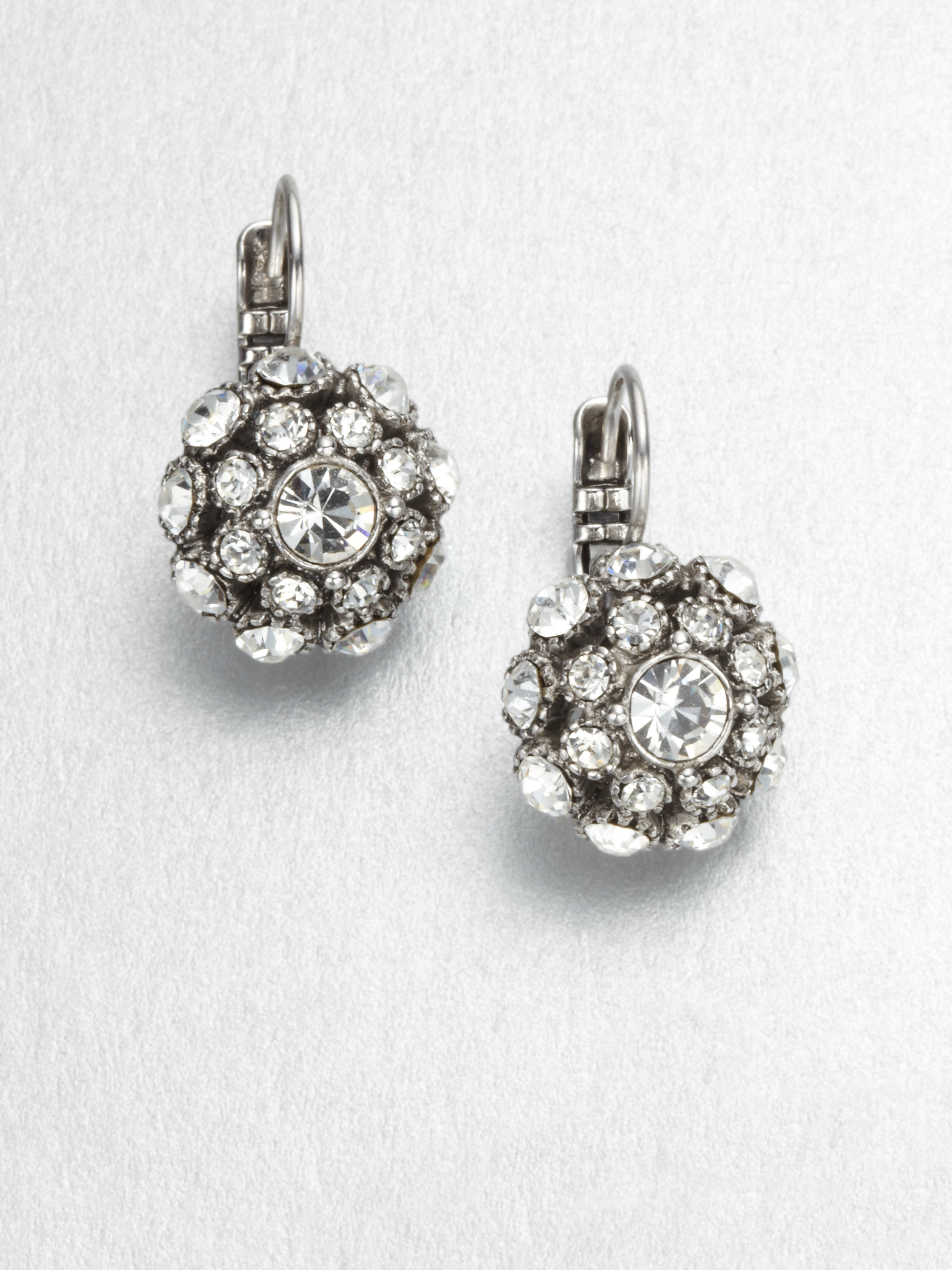 Kate Spade Lady Marmalade Ball Leverback Earrings/Silvertone in Silver