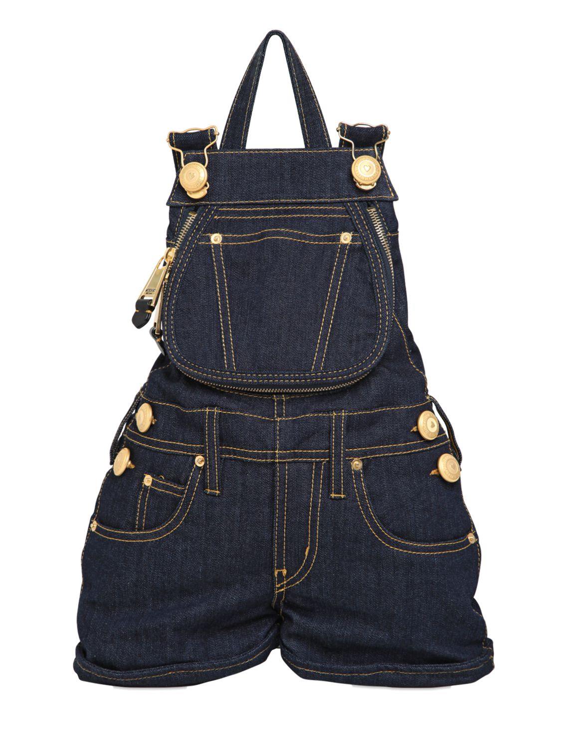 Moschino Overalls Shaped Cotton Denim Backpack in Blue | Lyst