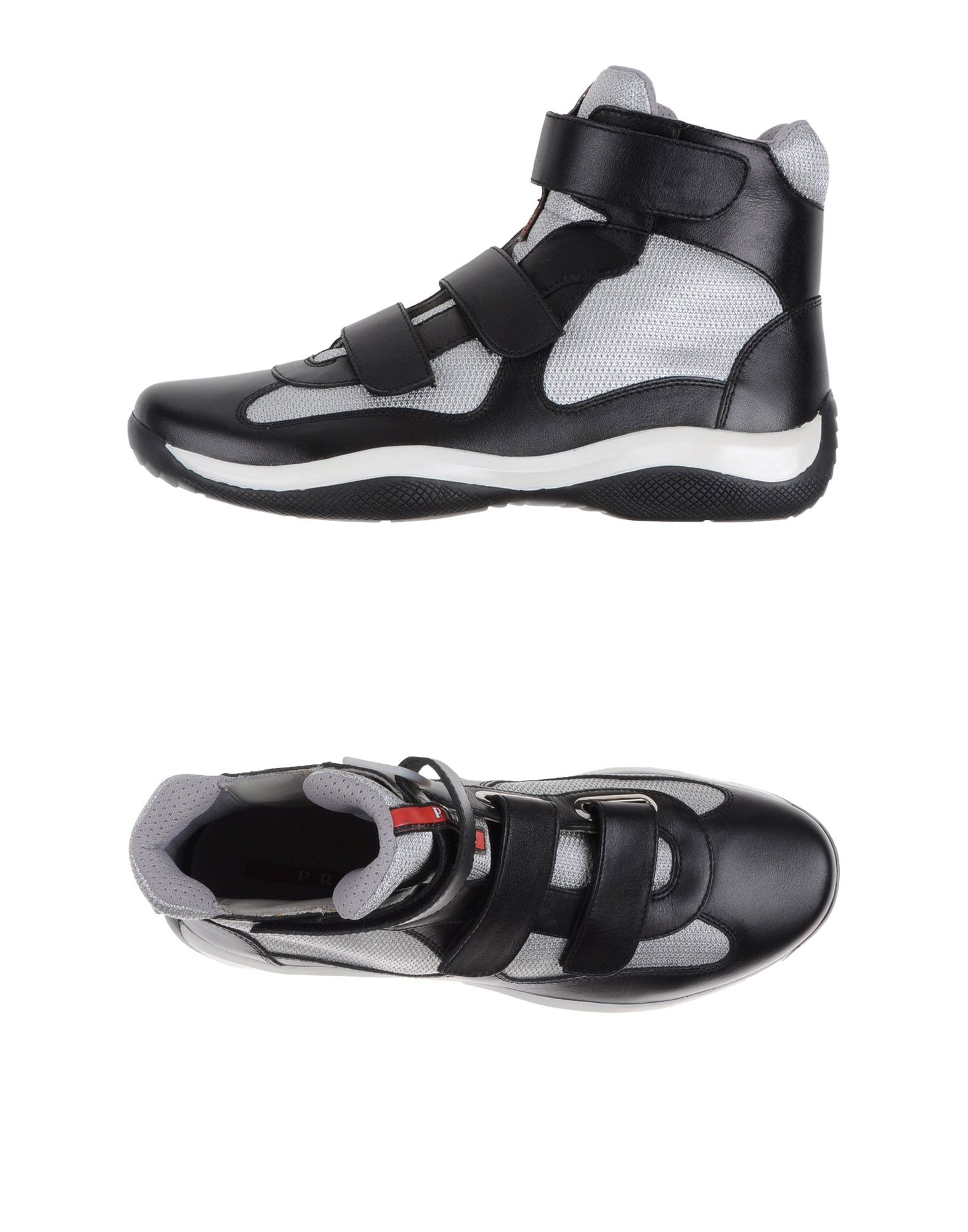 prada trainers black and white