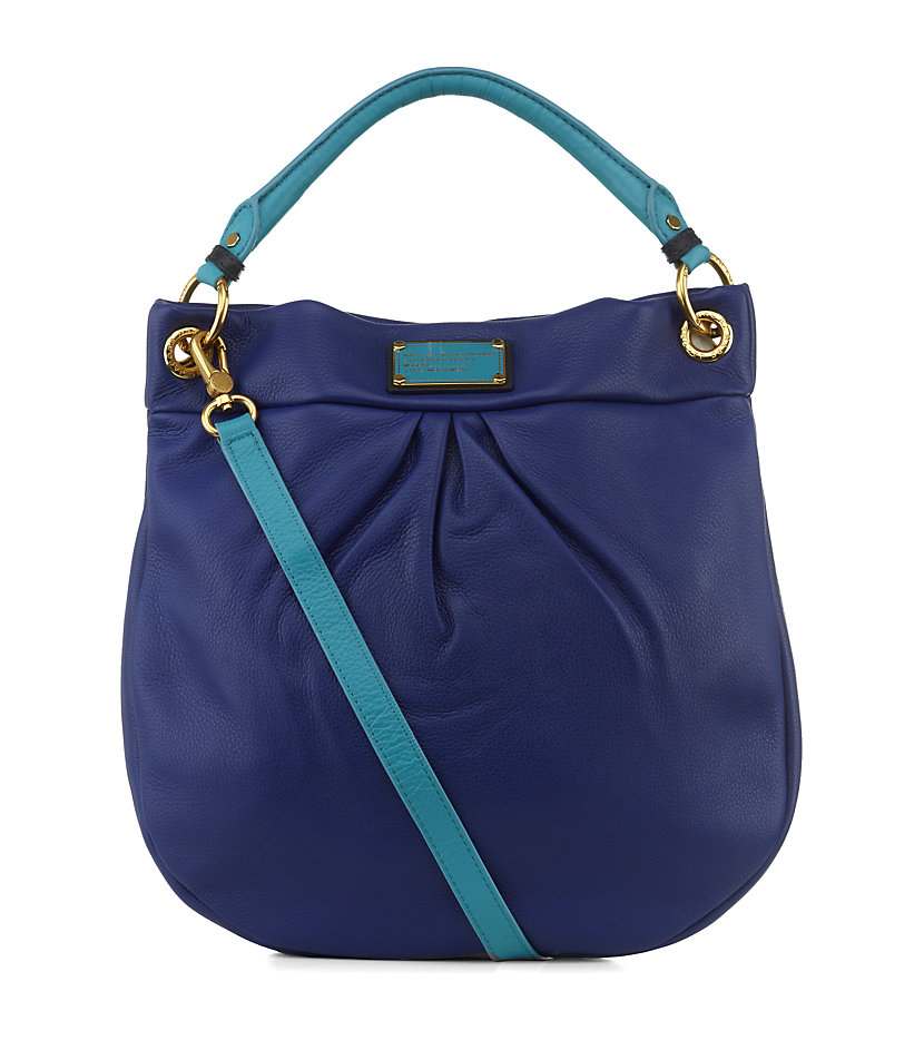 Marc By Marc Jacobs Classic Q Colourblock Hillier Hobo Bag in Blue (gold) | Lyst