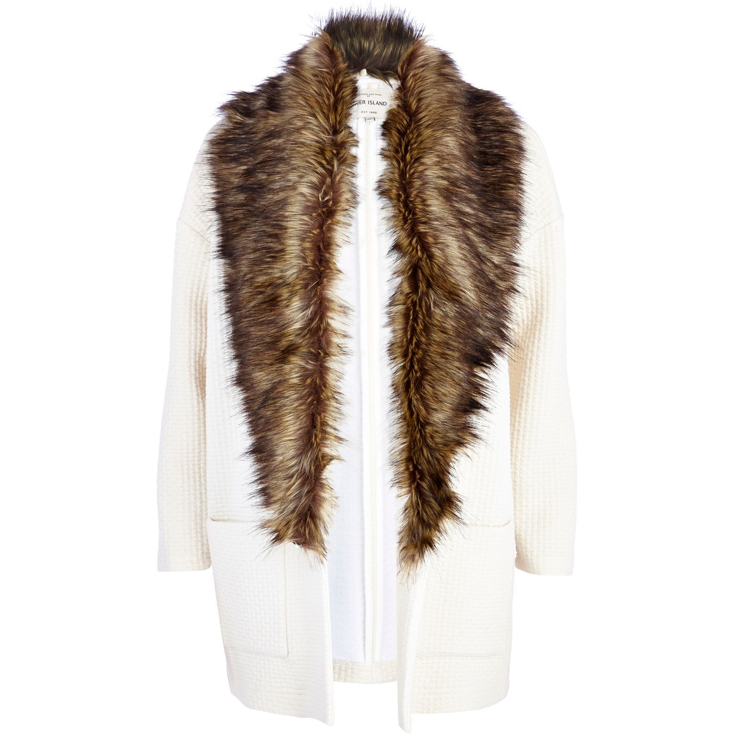 river island cream faux leather jacket