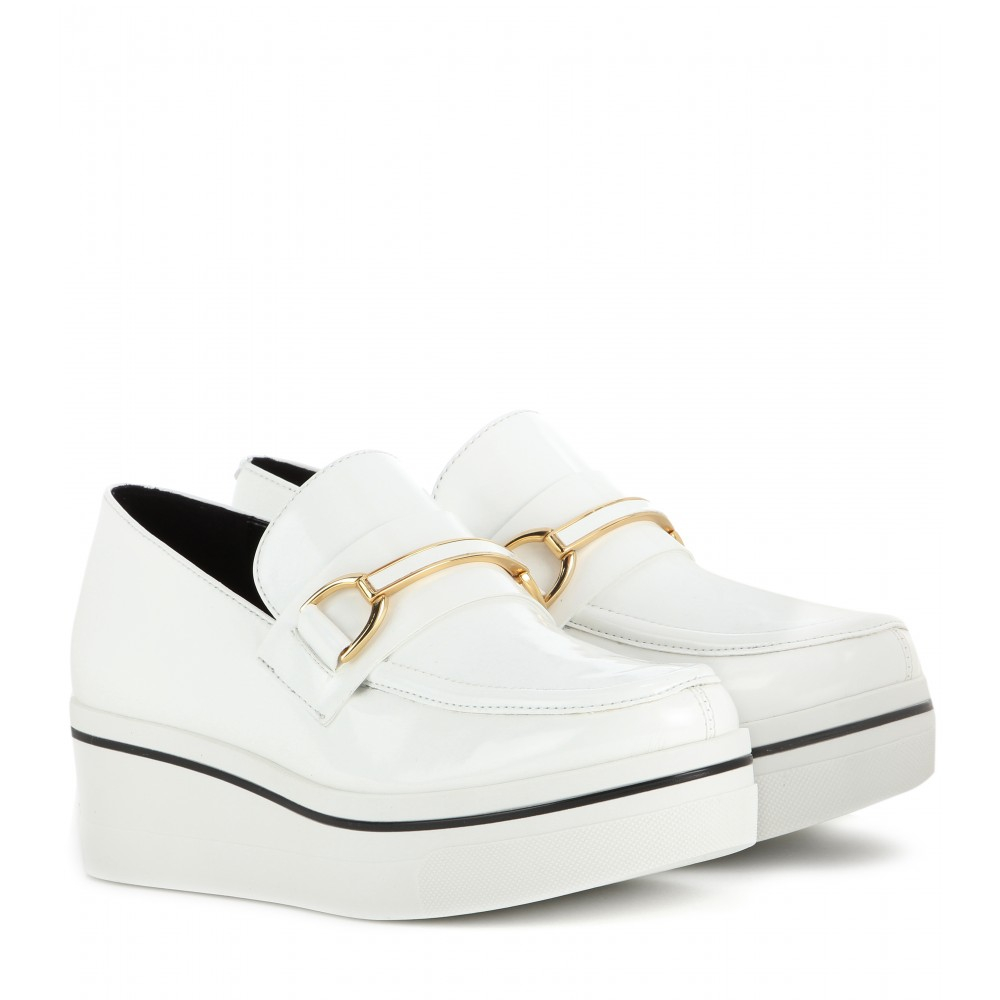white platform loafers stella mccartney platform loafers in white lyst white platform loafers stella mccartney platform loafers in white lyst