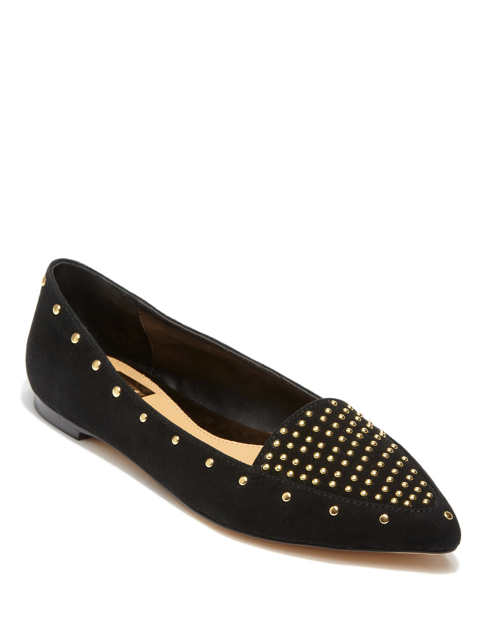 black spiked flats