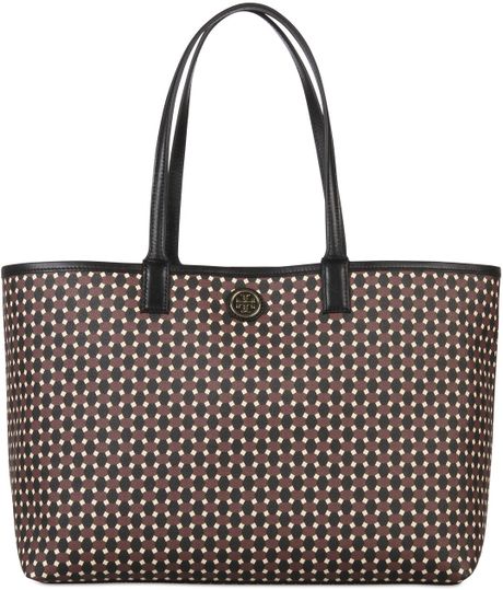 tory burch printed small tote bag