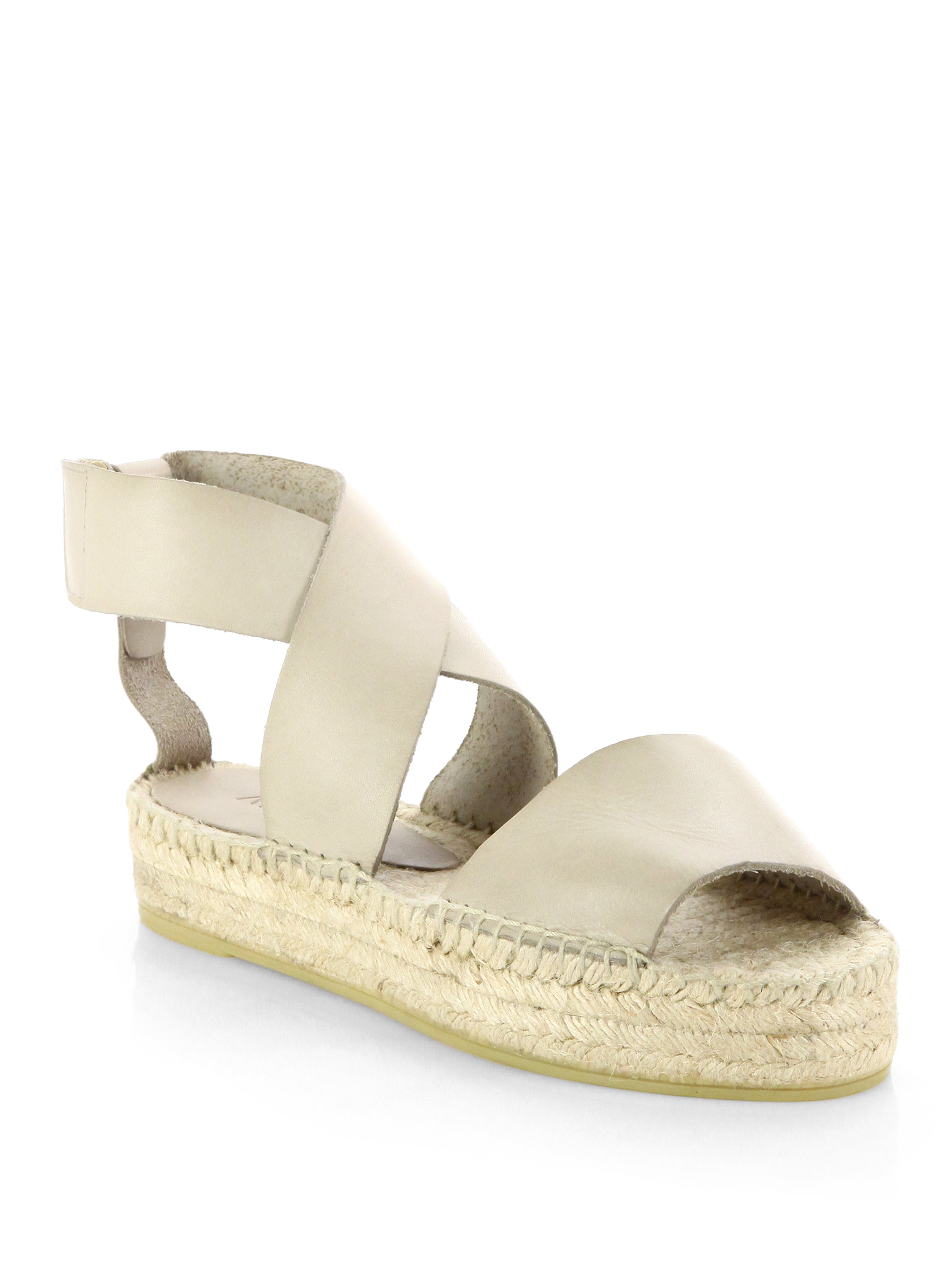 Vince Elise Leather Espadrille Sandals in Beige (LUGGAGE) | Lyst