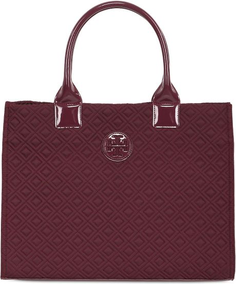 tory burch ella tote purple