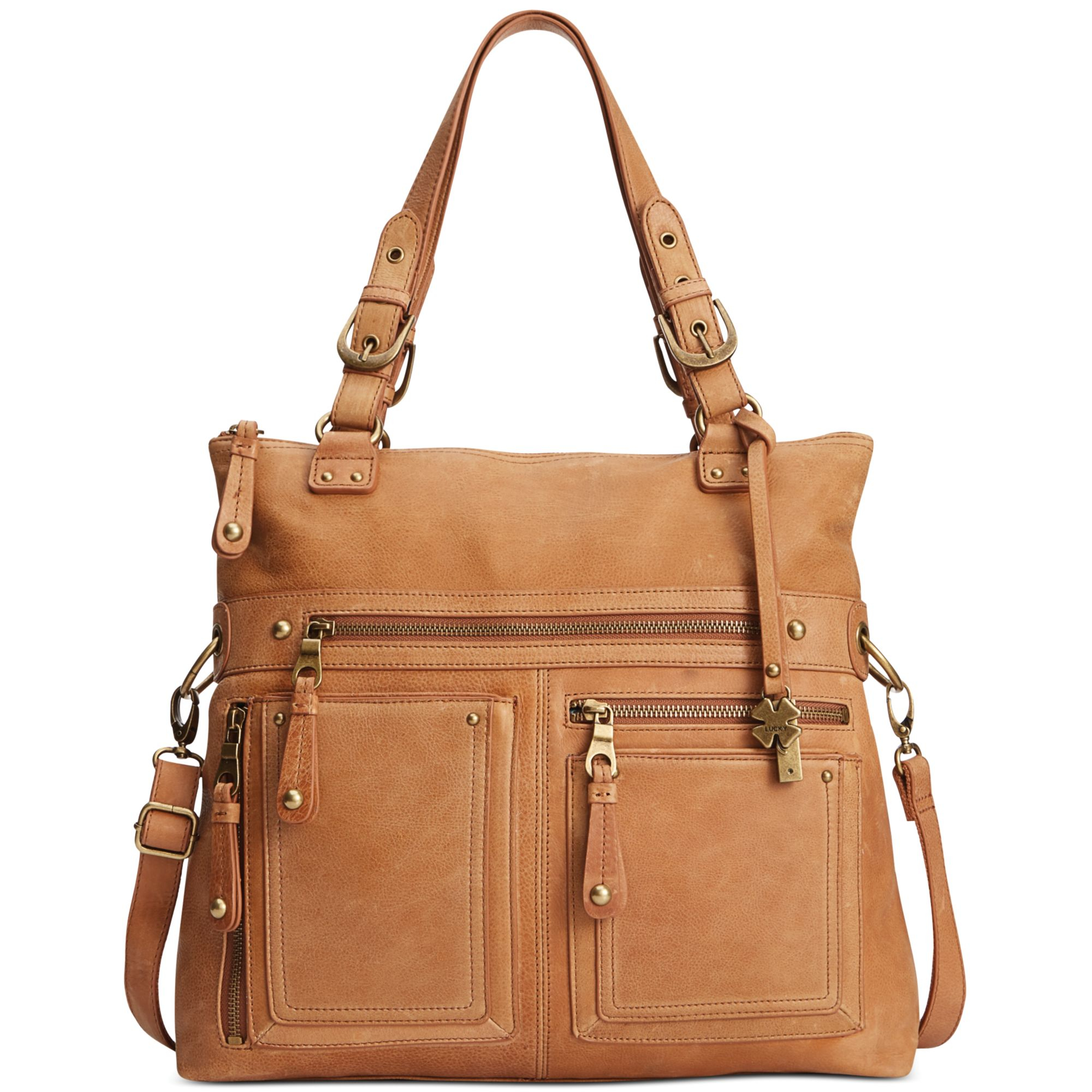 lucky leather tote
