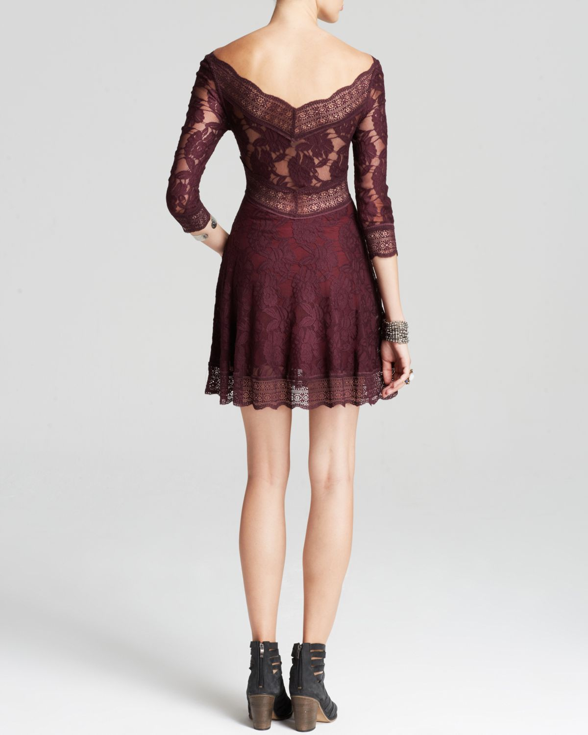 Free People Dress Lacey Affair in Purple (Eggplant) Lyst Free People Dress Lacey Affair in Purple (Eggplant) Lyst