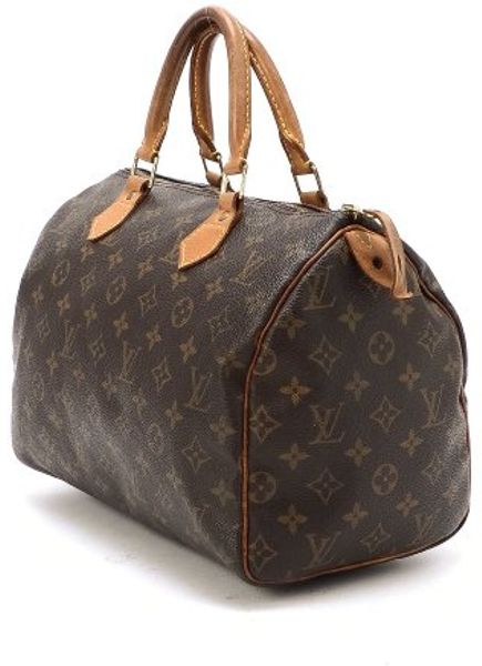 Louis Vuitton Preowned Brown Monogram Canvas Speedy 30 Bag in Brown | Lyst